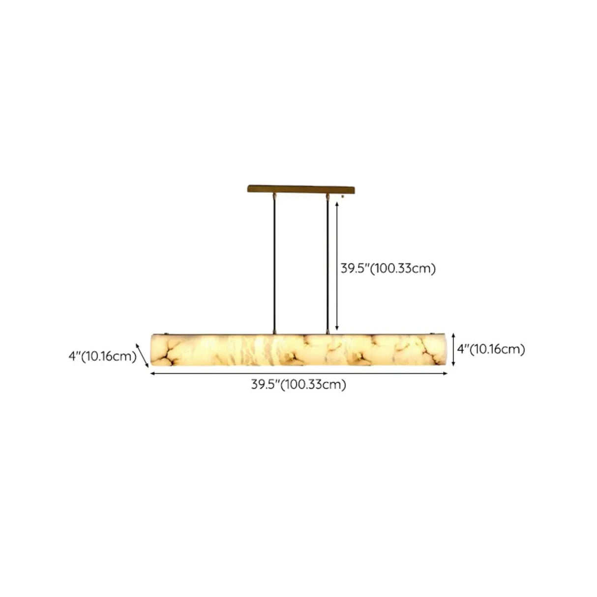 Elegant Alabaster Linear Adjustable Island Pendant Light Image - 22