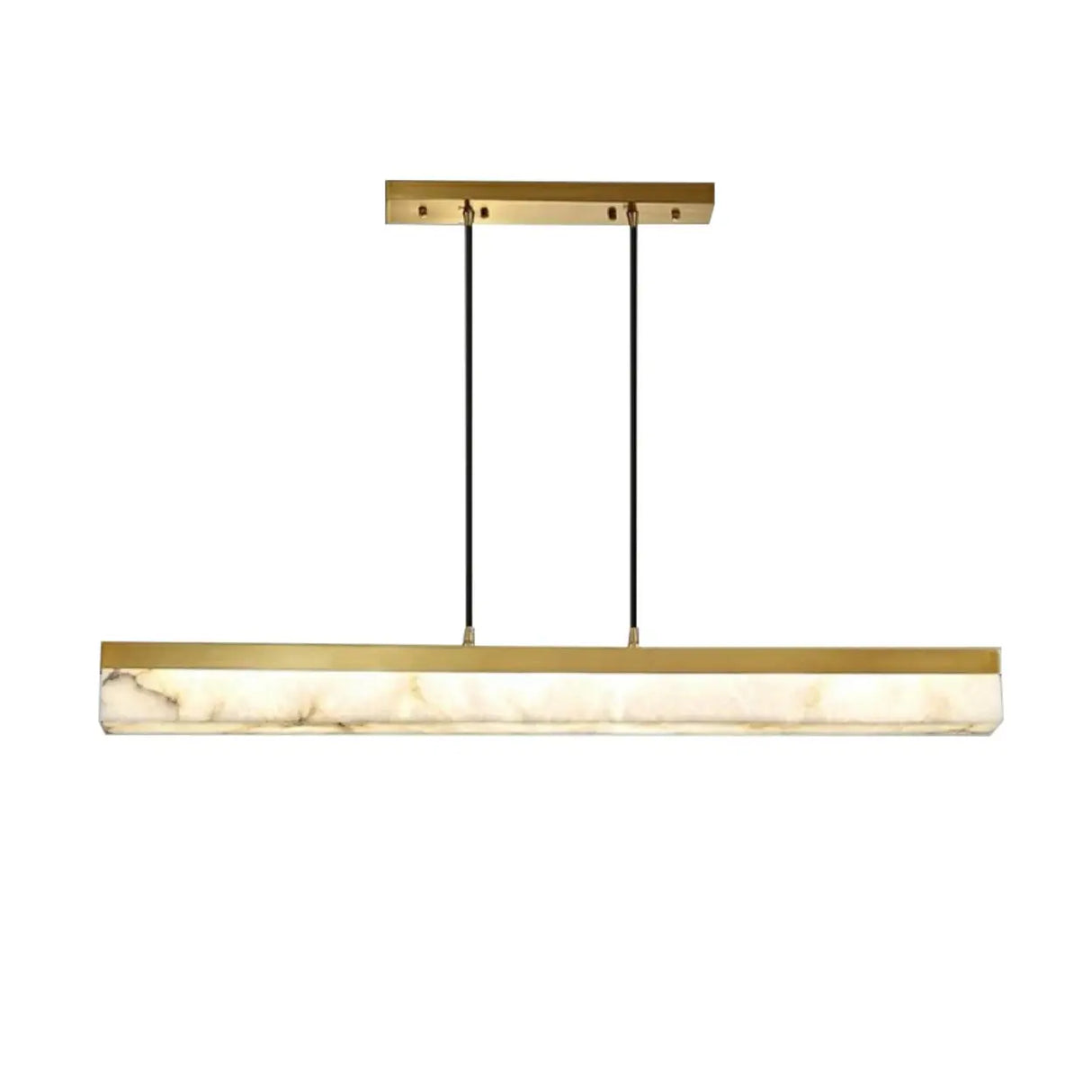 Elegant Alabaster Linear Adjustable Island Pendant Light Image - 5