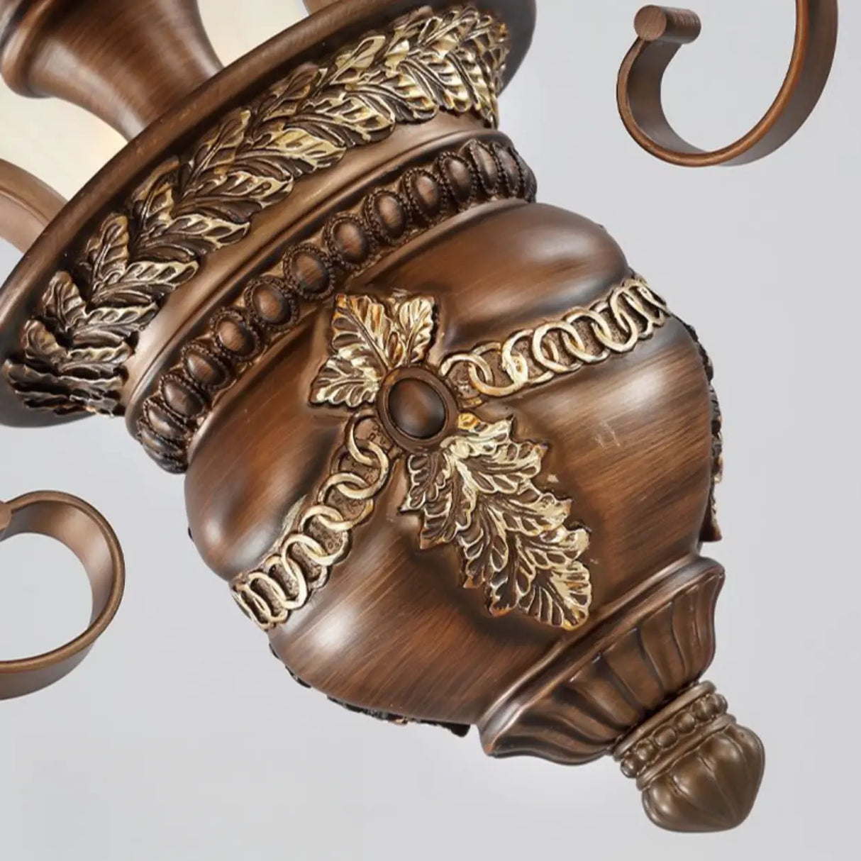 Elegant Antique Bronze 8-Light Vintage Ceiling Chandelier Image - 12