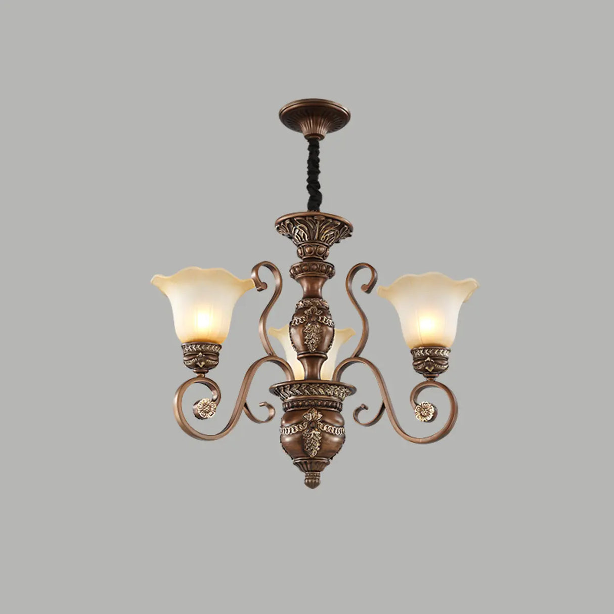 Elegant Antique Bronze 8-Light Vintage Ceiling Chandelier Image - 6