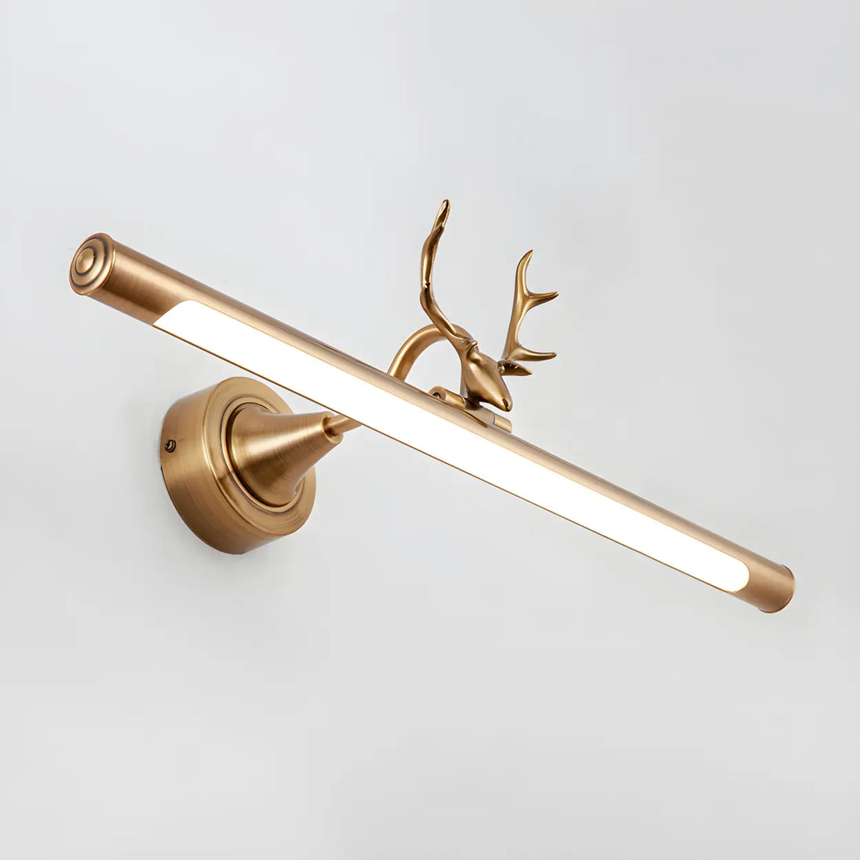Elegant Antler-Inspired Brass Metal Vanity Light Image - 9