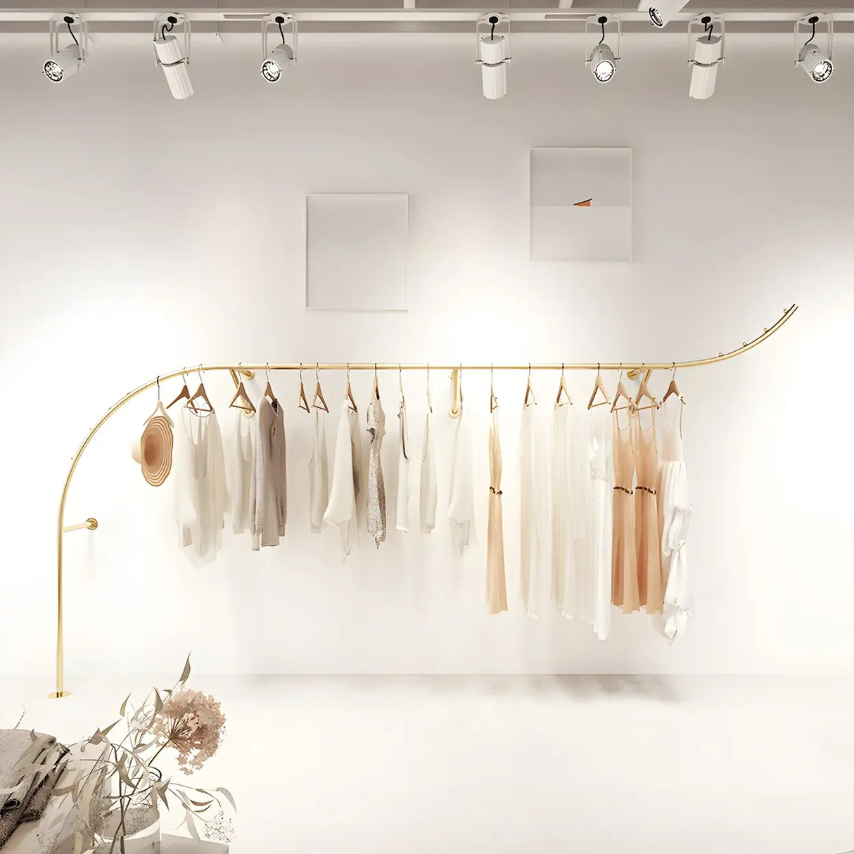 Elegant Arc Metal Gold Large Wall Mounted Coat Rack Image - 1