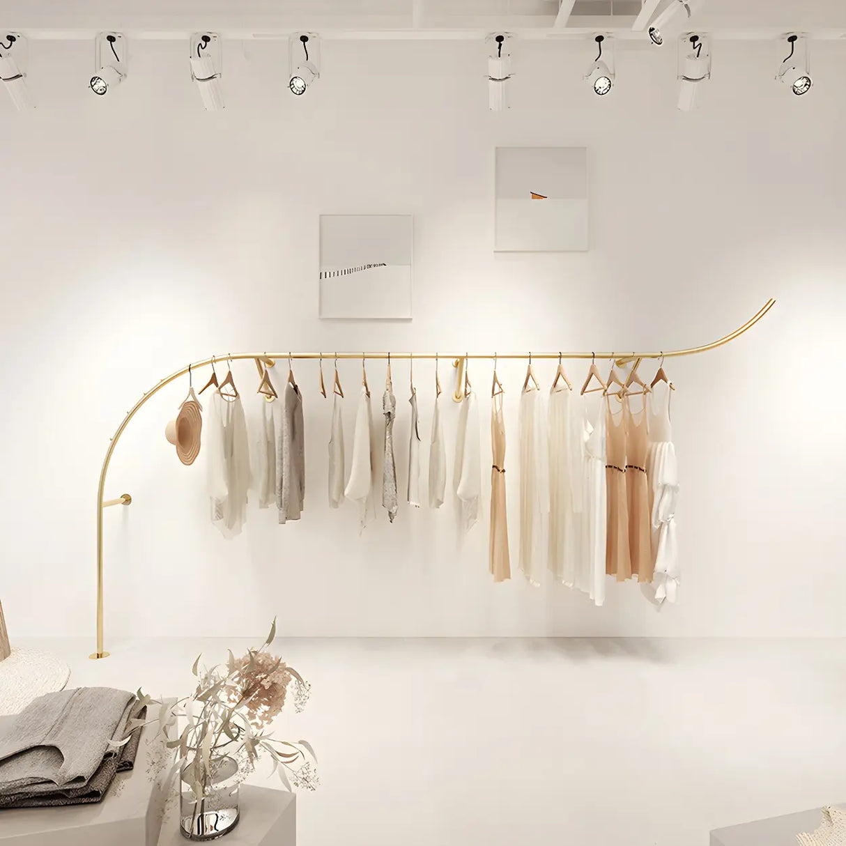 Elegant Arc Metal Gold Large Wall Mounted Coat Rack Image - 16