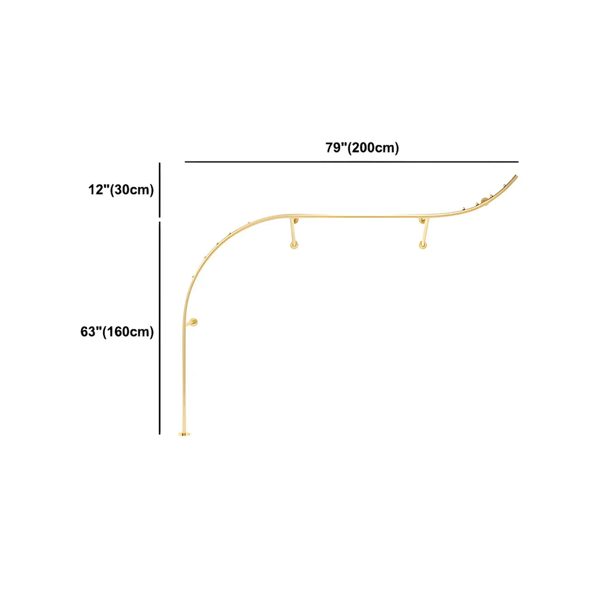 Elegant Arc Metal Gold Large Wall Mounted Coat Rack Image - 18