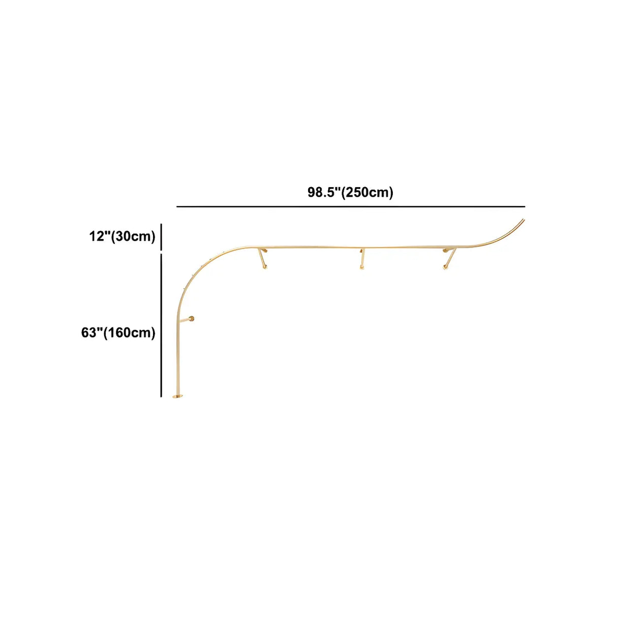 Elegant Arc Metal Gold Large Wall Mounted Coat Rack Image - 20