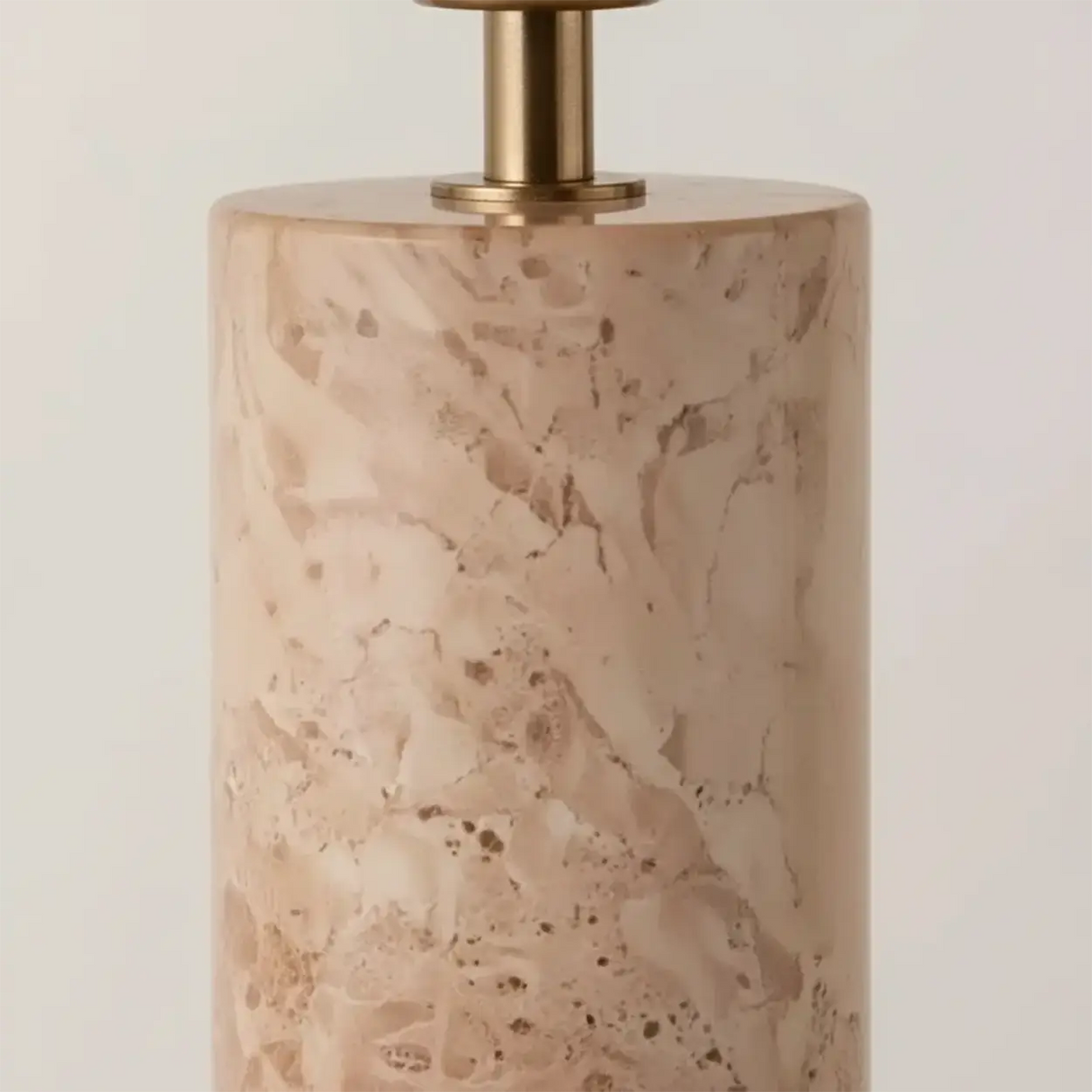 Elegant Beige Marble Base Table Lamp with Cone Fabric Shade Image - 4