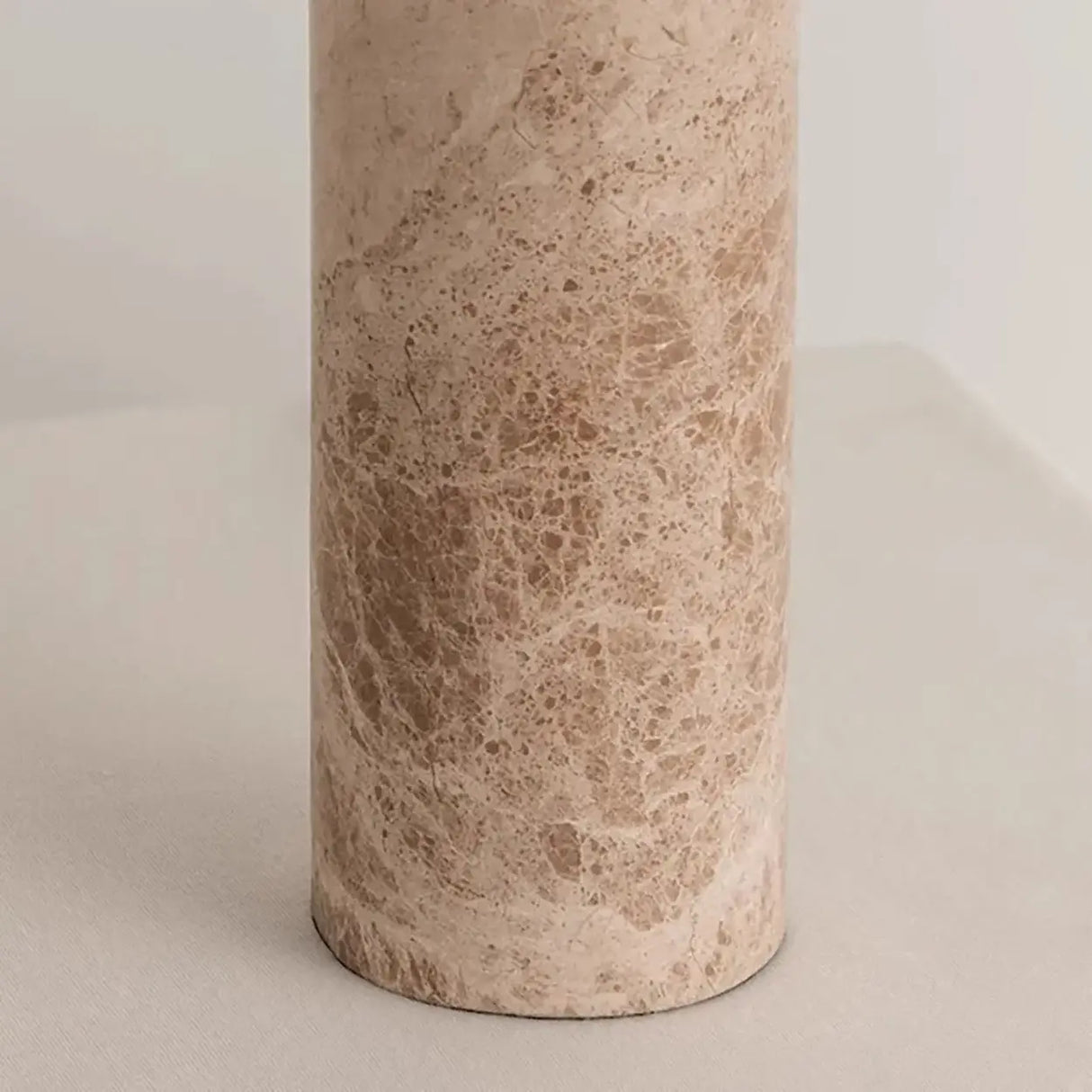 Elegant Beige Marble Base Table Lamp with Cone Fabric Shade Image - 5