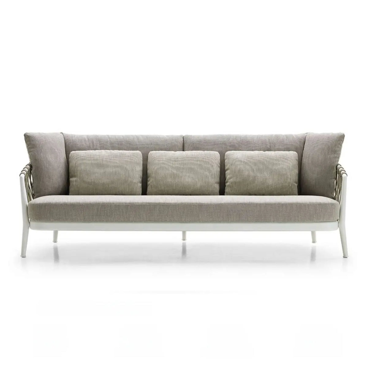 Elegant Beige Rope Woven UV Resistant Patio Sofa Set Image - 5