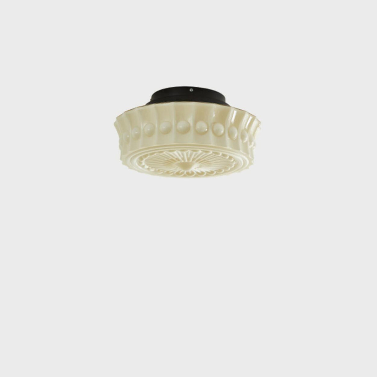 Elegant Beige Texture Drum Semi-Flush Mount Light Image - 3