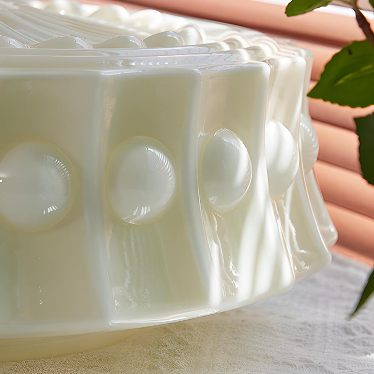 Elegant Beige Texture Drum Semi-Flush Mount Light Image - 9