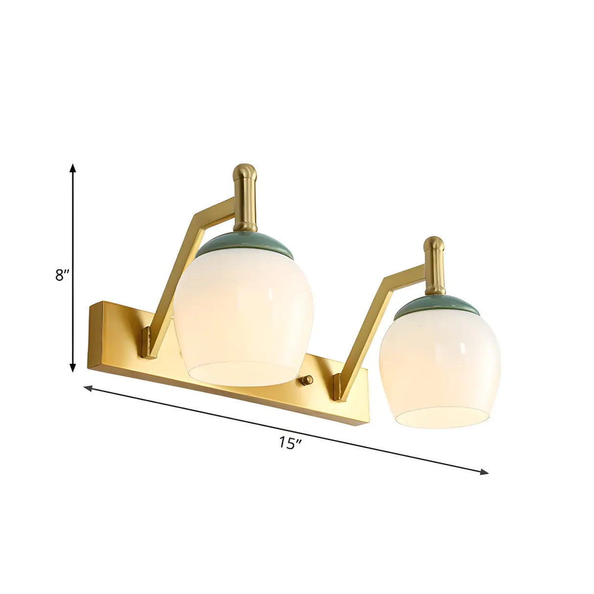 Elegant Bell Frosted Glass Shade Brass Vanity Light Image - 8
