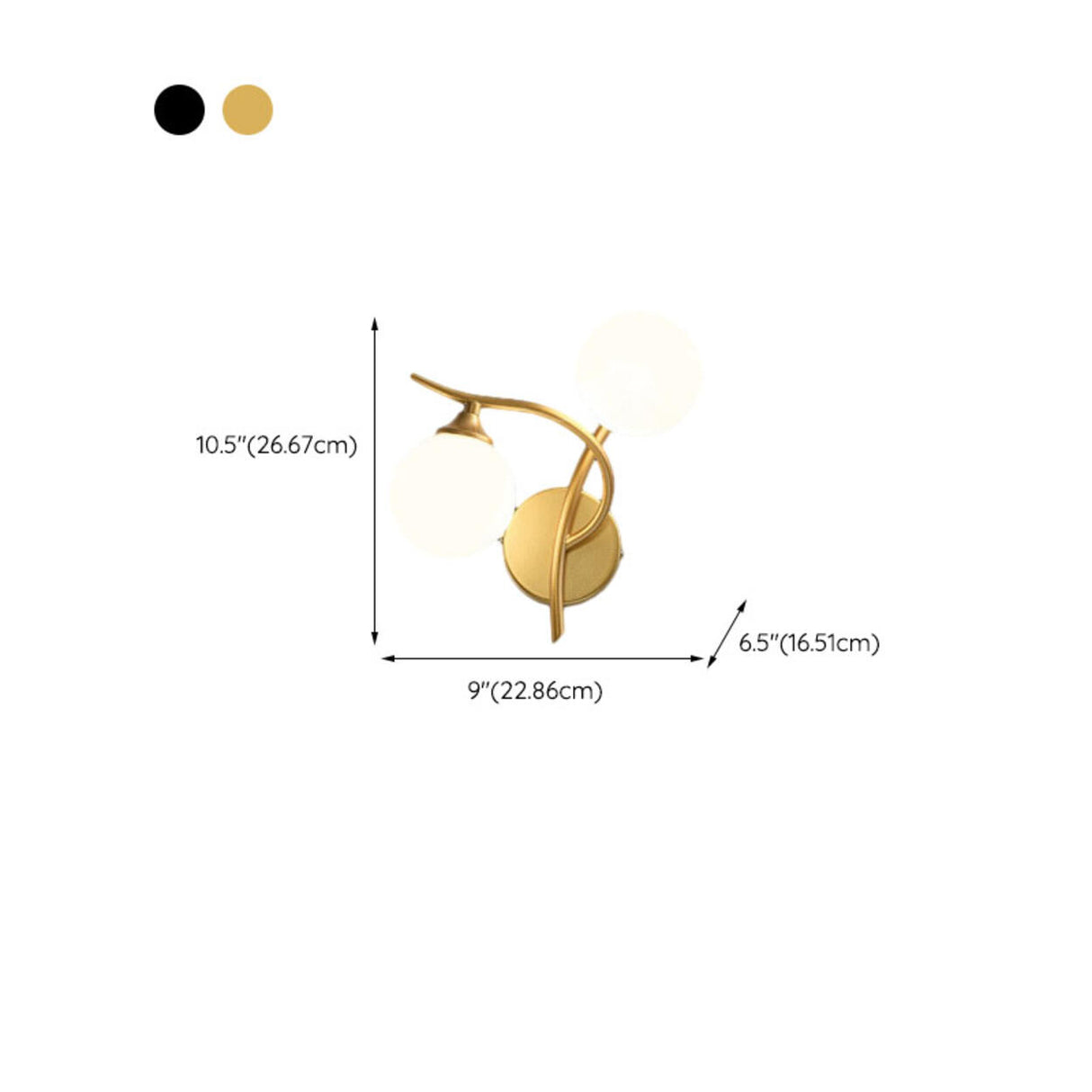 Elegant Black Dual-Globe Wall Light Fixture