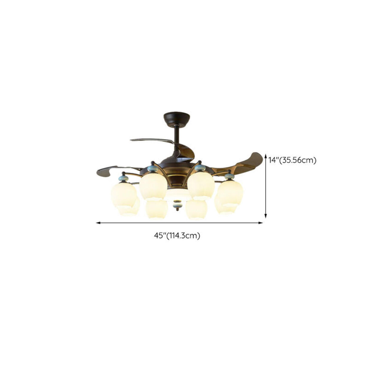 Elegant Black Multi-Light Windmill Ceiling Fan Lights