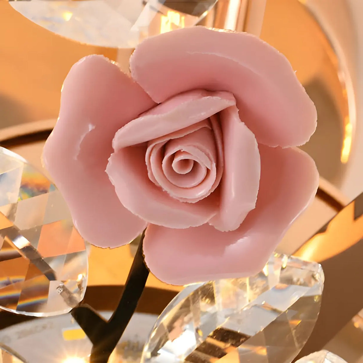 Elegant Blue Flower Crystal Semi-Flush Mount Light Image - 8