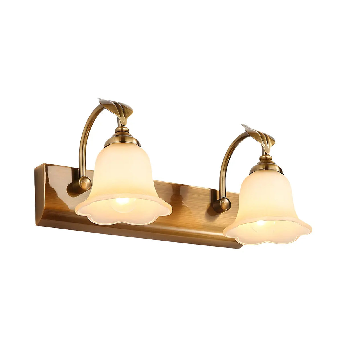 Elegant Brass 4-Light Bathroom Vanity Wall Fixture Image - 13