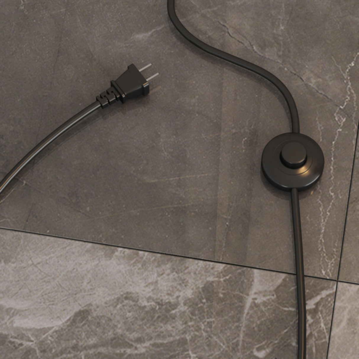 Elegant Brass and Black White Metal Floor Lamp Image - 9