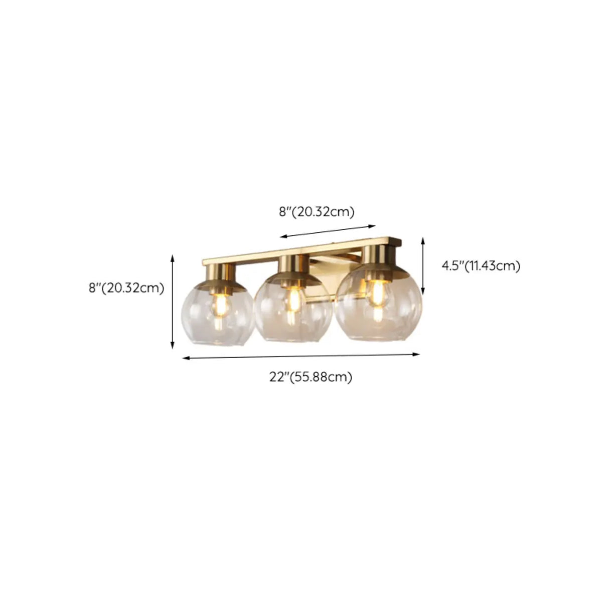 Elegant Brass Globe 4 Light Bathroom Vanity Light Image - 17