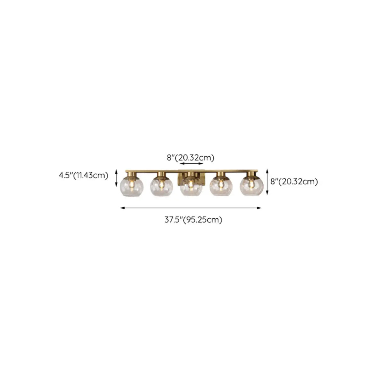 Elegant Brass Globe 4 Light Bathroom Vanity Light Image - 19