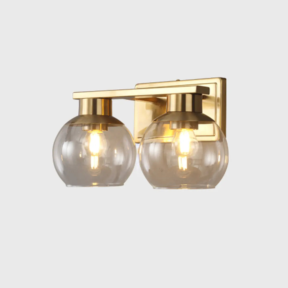 Elegant Brass Globe 4 Light Bathroom Vanity Light Image - 2