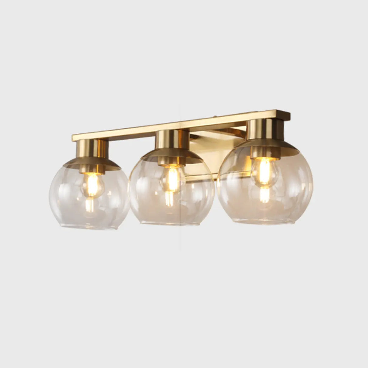 Elegant Brass Globe 4 Light Bathroom Vanity Light Image - 3
