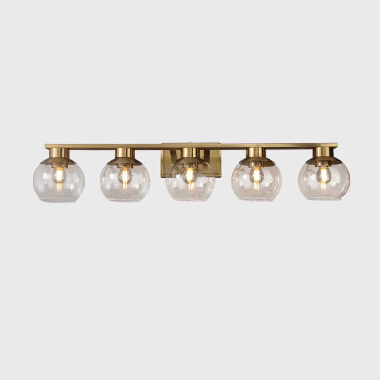 Elegant Brass Globe 4 Light Bathroom Vanity Light Image - 7