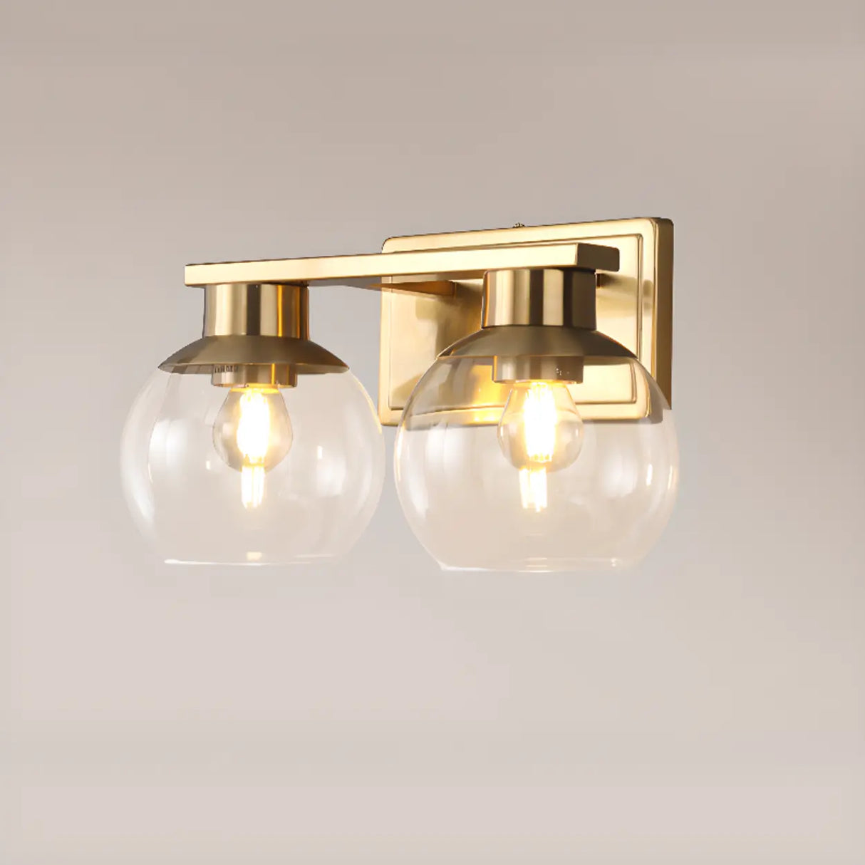 Elegant Brass Globe 4 Light Bathroom Vanity Light Image - 9