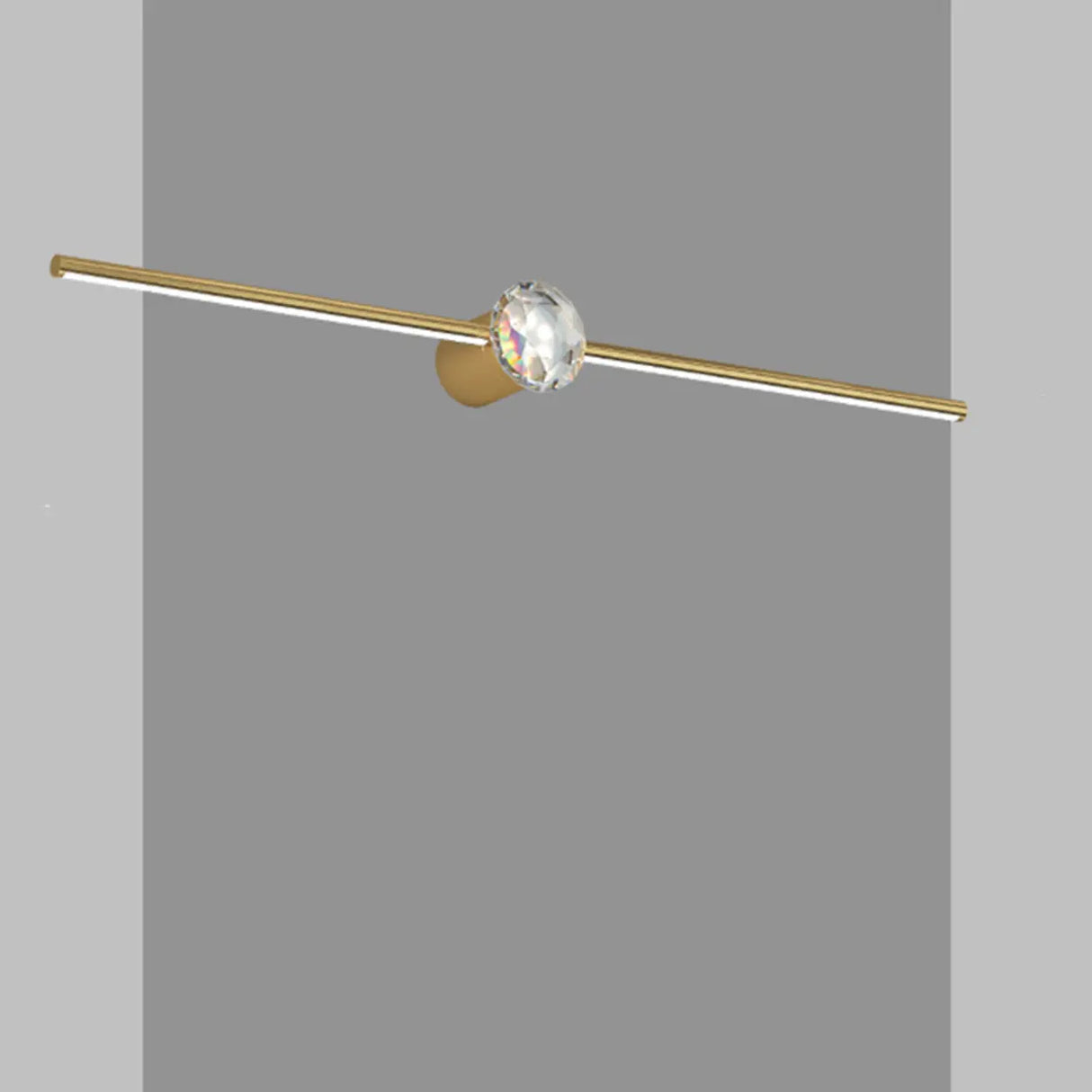 Elegant Central Crystal Gold Bathroom Vanity Light Image - 2