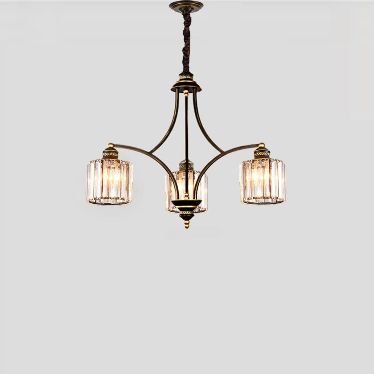 Elegant Chain Clear Glass Chandelier Adjustable Height Image - 14