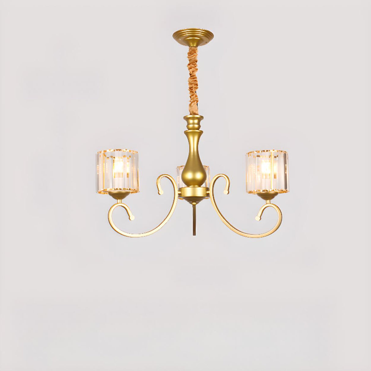 Elegant Chain Clear Glass Chandelier Adjustable Height Image - 17