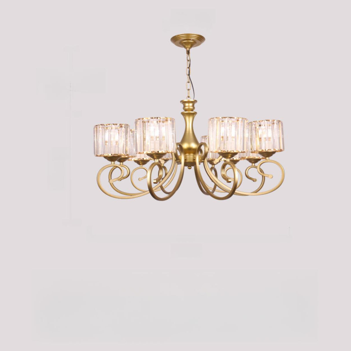 Elegant Chain Clear Glass Chandelier Adjustable Height Image - 20