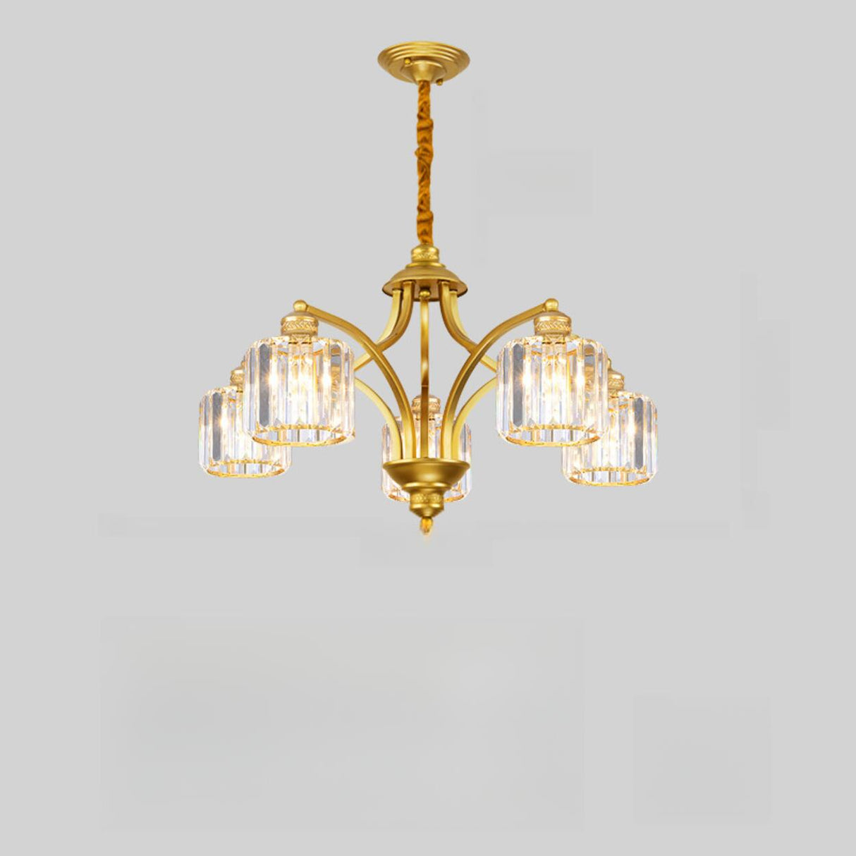 Elegant Chain Clear Glass Chandelier Adjustable Height Image - 21