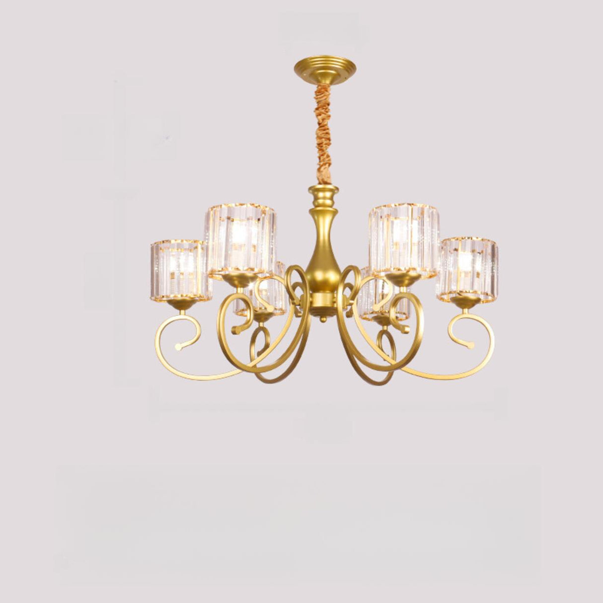 Elegant Chain Clear Glass Chandelier Adjustable Height Image - 23