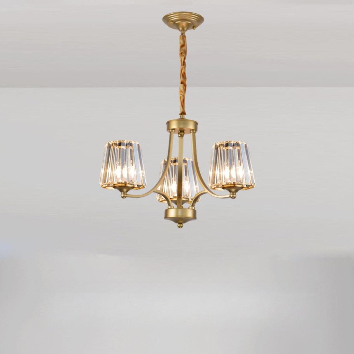 Elegant Chain Clear Glass Chandelier Adjustable Height Image - 24