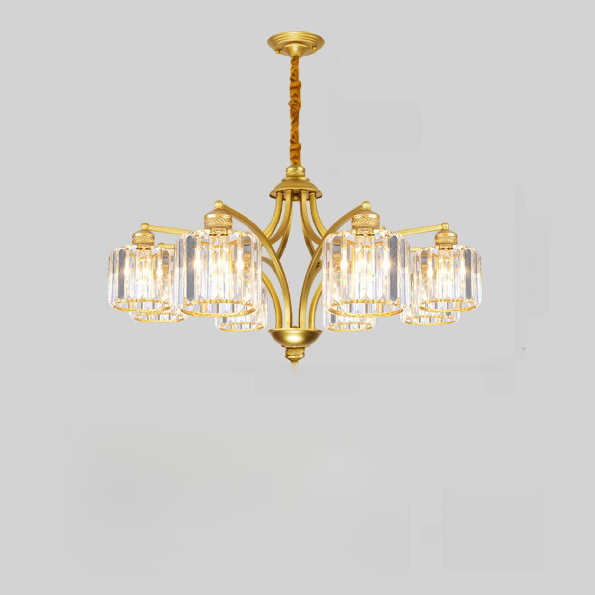 Elegant Chain Clear Glass Chandelier Adjustable Height Image - 26
