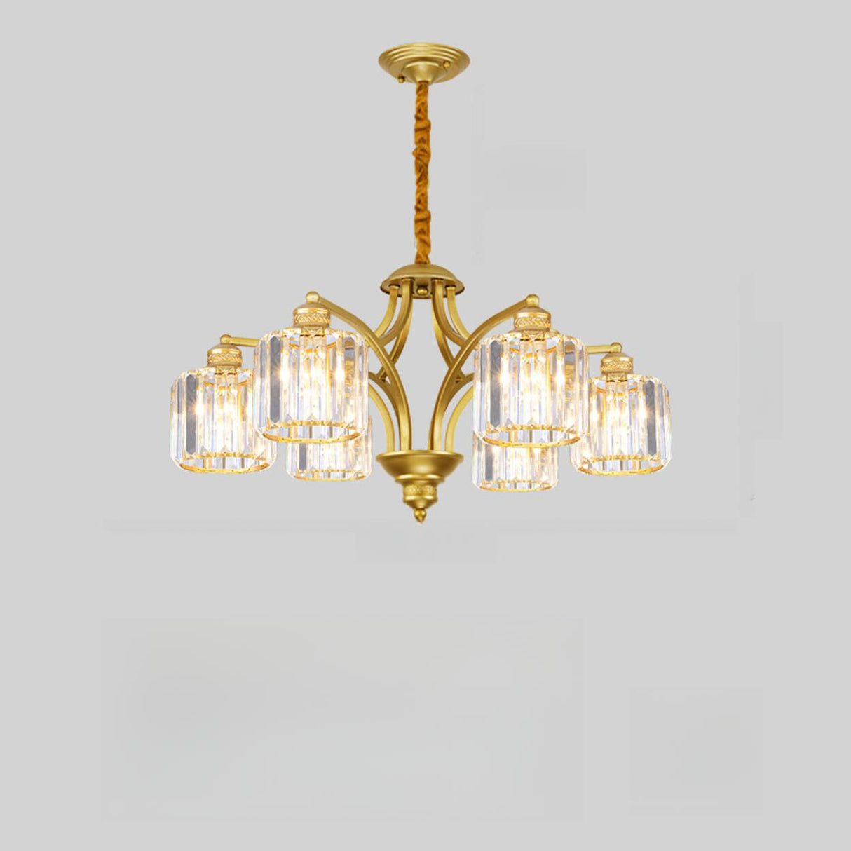 Elegant Chain Clear Glass Chandelier Adjustable Height Image - 28