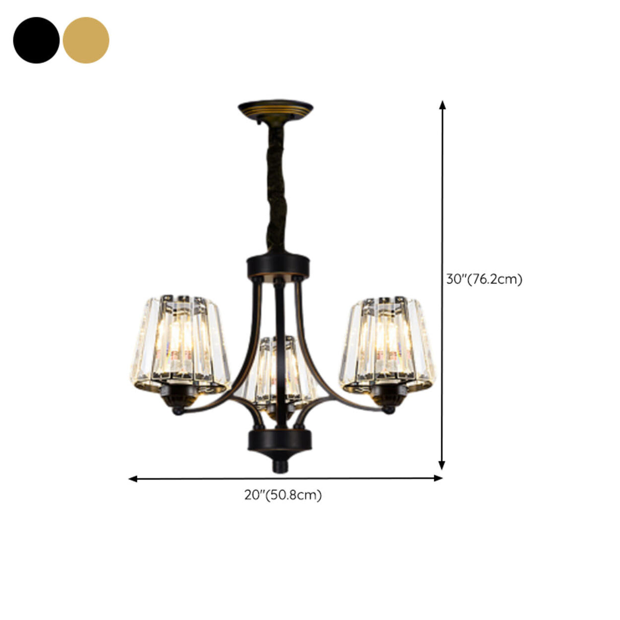 Elegant Chain Clear Glass Chandelier Adjustable Height