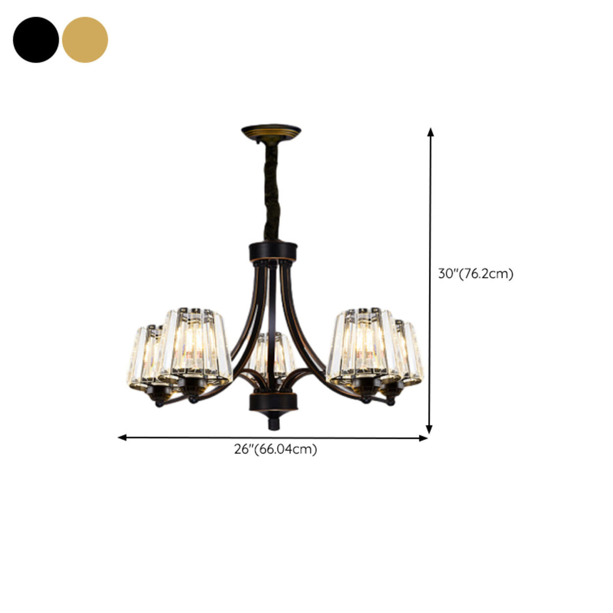 Elegant Chain Clear Glass Chandelier Adjustable Height Image - 35