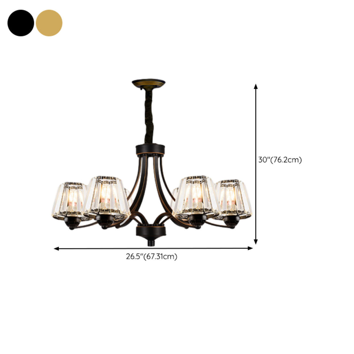 Elegant Chain Clear Glass Chandelier Adjustable Height Image - 36