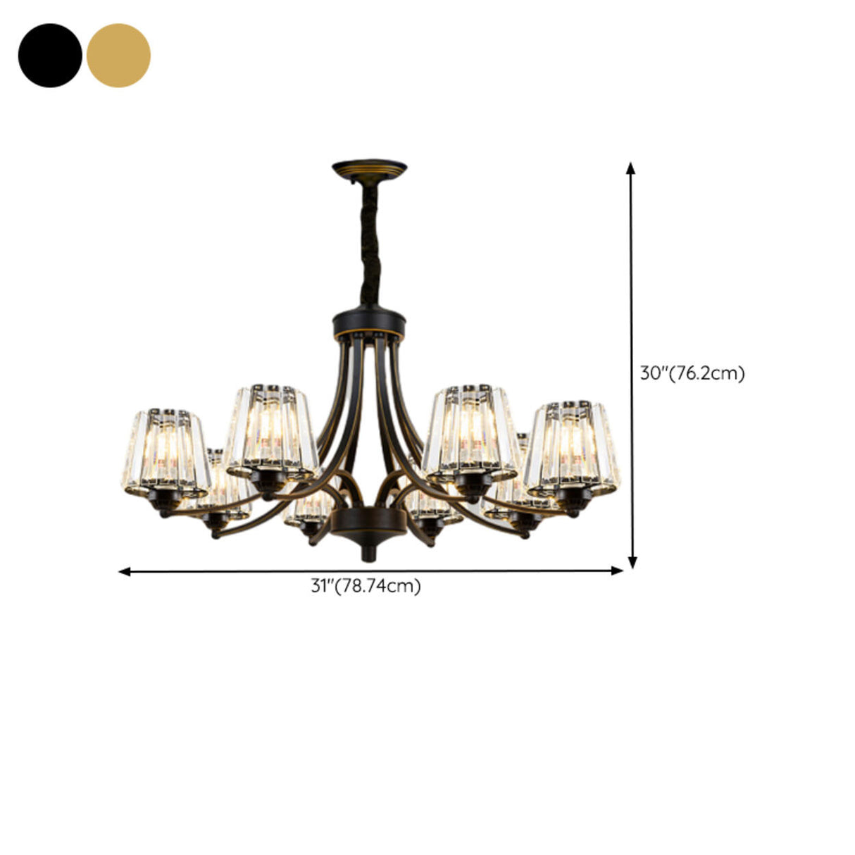 Elegant Chain Clear Glass Chandelier Adjustable Height Image - 37