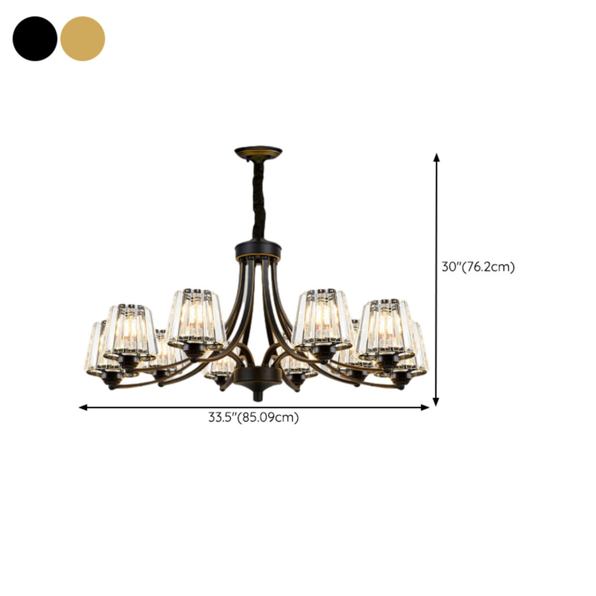 Elegant Chain Clear Glass Chandelier Adjustable Height Image - 38