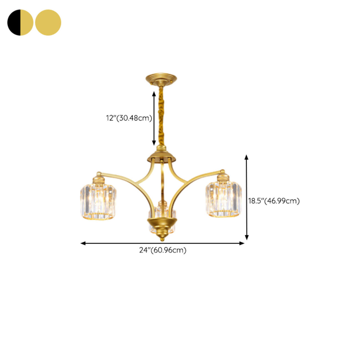 Elegant Chain Clear Glass Chandelier Adjustable Height Image - 39