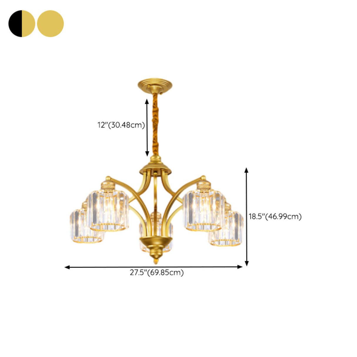 Elegant Chain Clear Glass Chandelier Adjustable Height Image - 40