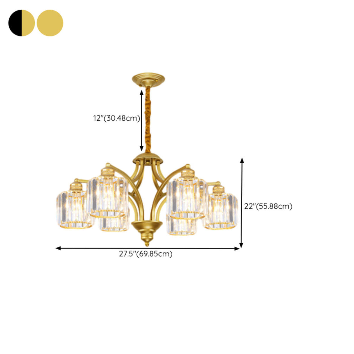 Elegant Chain Clear Glass Chandelier Adjustable Height Image - 41