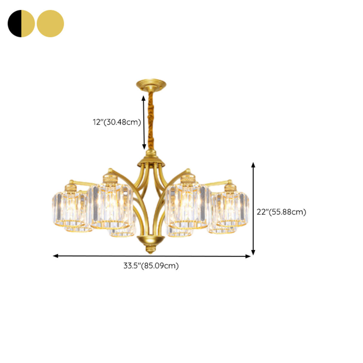 Elegant Chain Clear Glass Chandelier Adjustable Height Image - 42
