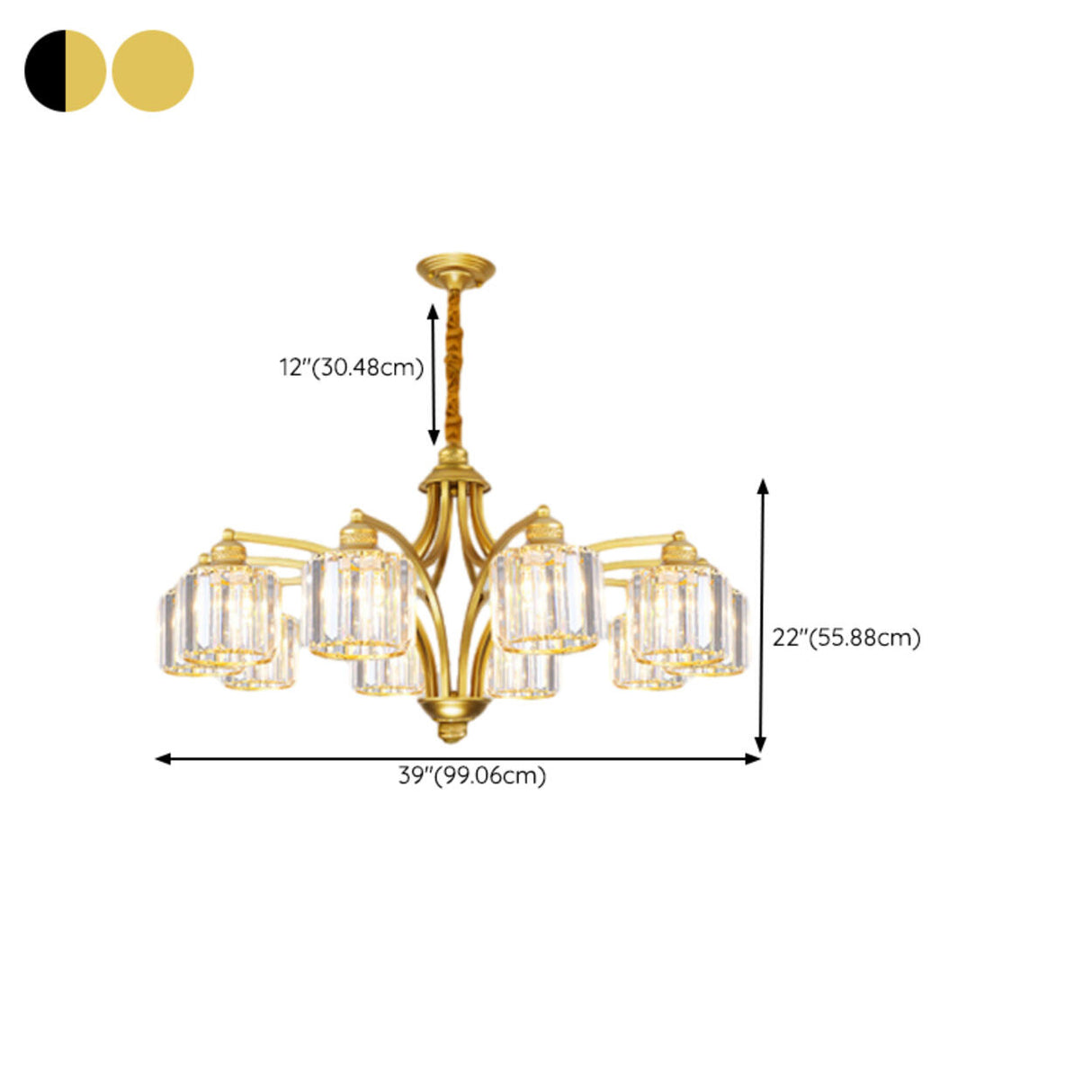 Elegant Chain Clear Glass Chandelier Adjustable Height Image - 43