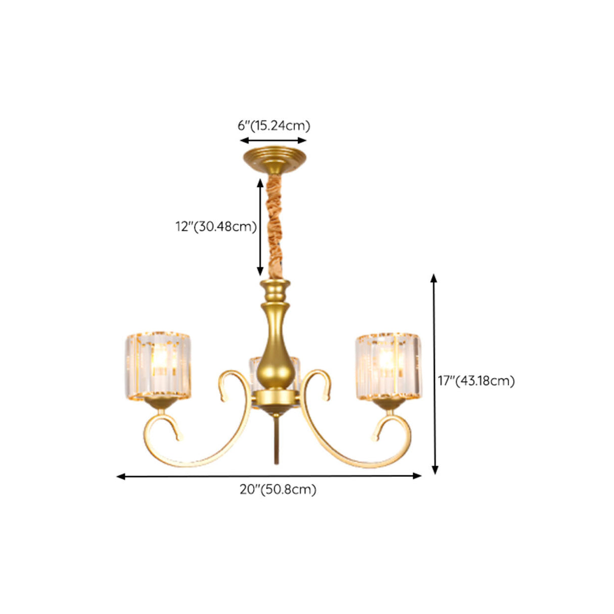 Elegant Chain Clear Glass Chandelier Adjustable Height Image - 44