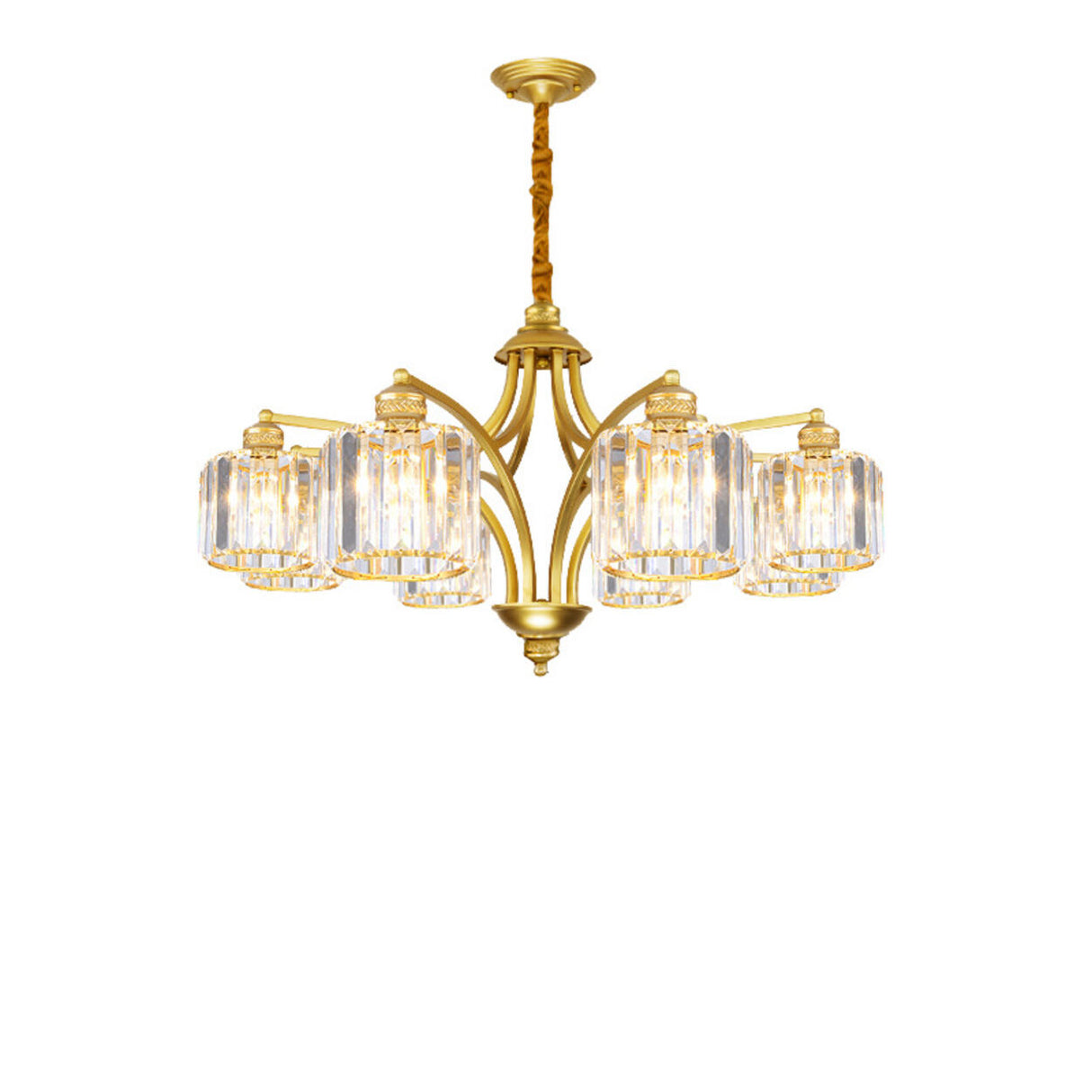 Elegant Chain Clear Glass Chandelier Adjustable Height Image - 5