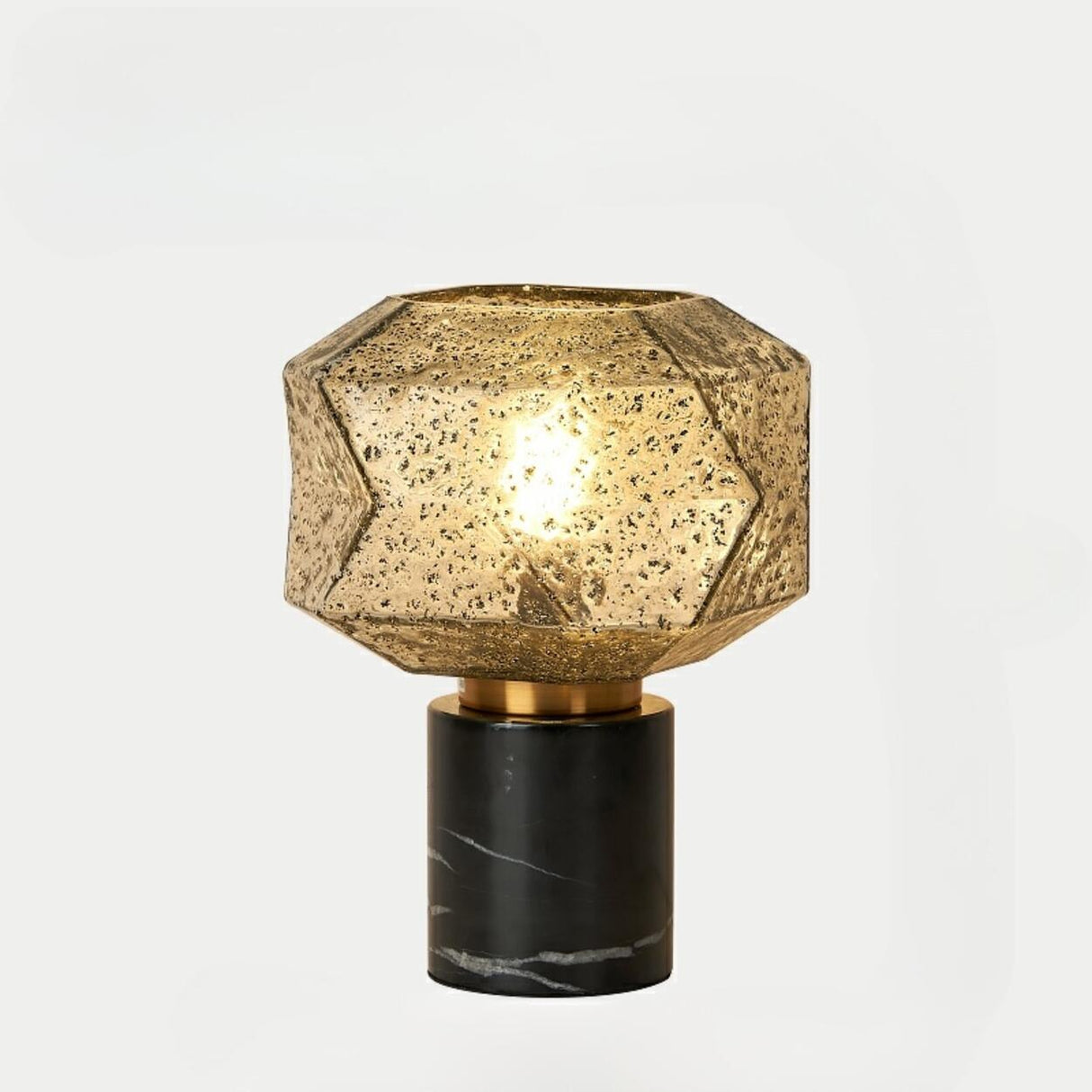 Elegant Chic Caramel LED Geometric Stone Table Lamp Image - 7
