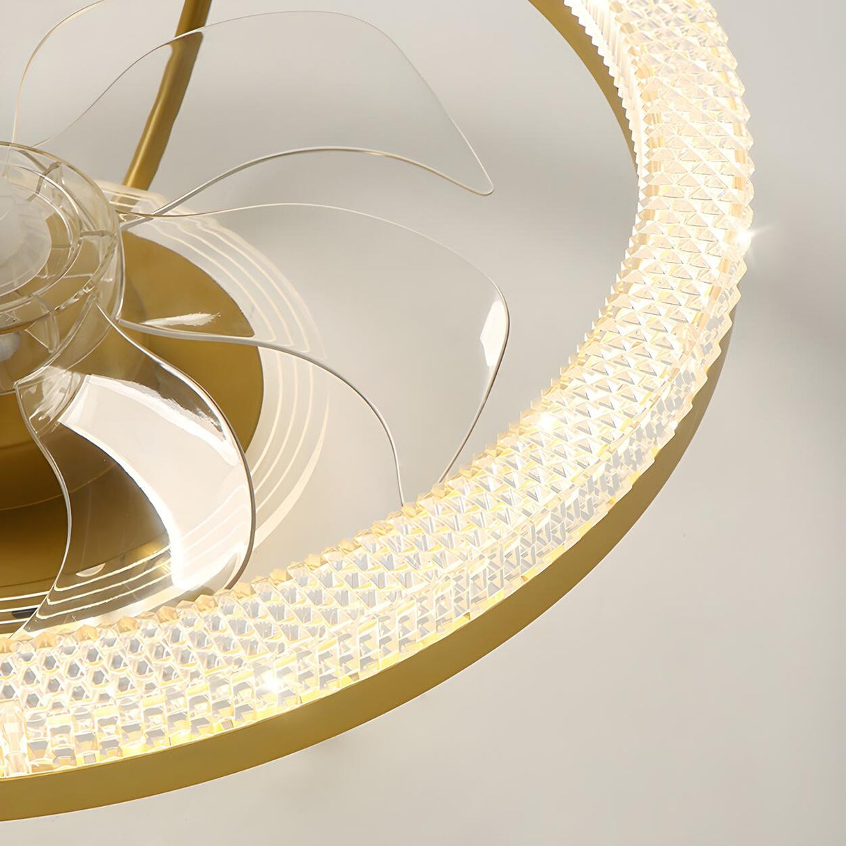 Elegant Circular 7-Blade Ceiling Fan with LED Light Image - 10