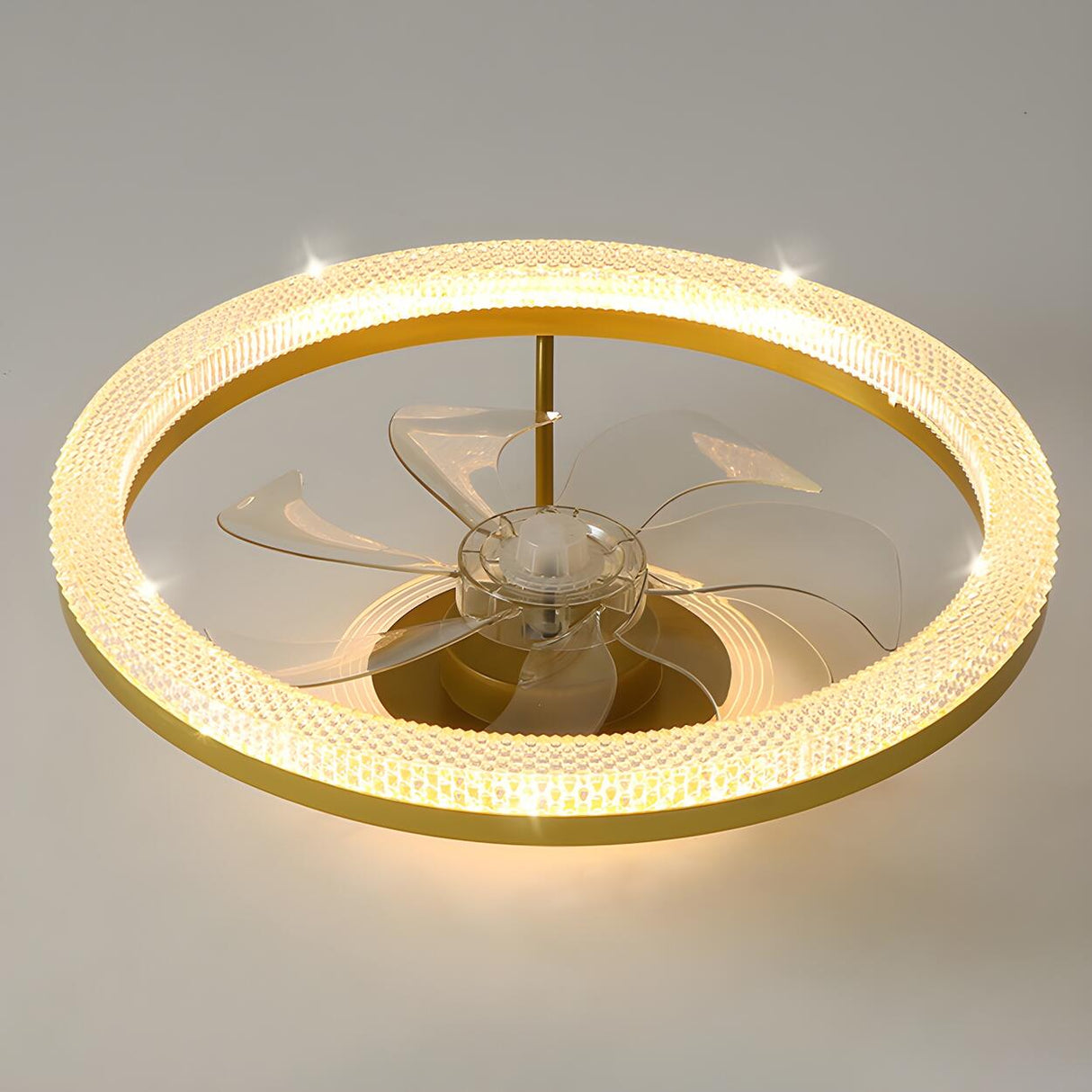 Elegant Circular 7-Blade Ceiling Fan with LED Light Image - 8